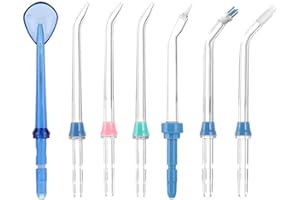 Dental Water Flosser nozzles, TUREWELL 7PCS Replacement Standard and Functional Jet Tips for Family Oral Irrigator FC165, FC168, FC169, FC166, FC163, FC162, FC188, FC288