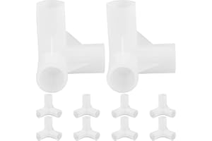 ULTECHNOVO 10Pcs 13Mm Inner Diameter Closet Rod 3-Way Plastic Connector Joint for Wardrobe Dryer Shoe Rack