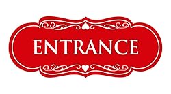 Signs ByLITA Designer Entrance Sign (Red) - Medium