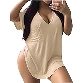 Gocolloa Womens Casual Scoop Collar Plus Size T Shirts Short Sleeve Loose Summer Tops Tee