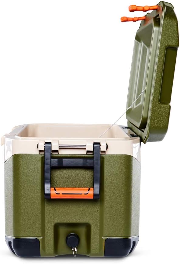 Igloo BMX 52 Quart Cooler with Cool Riser Technology, Fish Ruler, and Tie-Down Points - 16.34 Pounds - Green and Orange : Sports & Outdoors