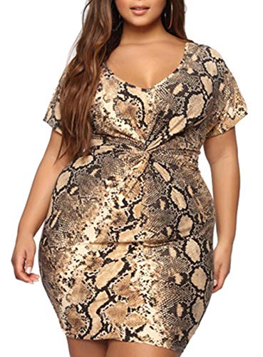 51fPQ7hV5OL CORAFRITZ Minivestido de mujer con estampado de piel de serpiente, talla grande, vestido de club, cuello en V, manga… CORAFRITZ Minivestido de mujer con estampado de piel de serpiente, talla grande, vestido de club, cuello en V, manga…