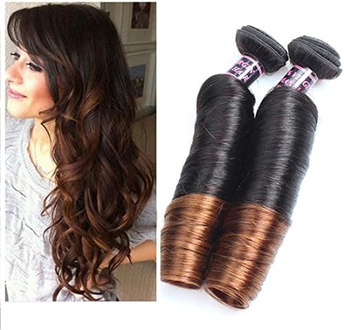 1 PC of Brazilian Virgin Hair Ombre Spring Curly Aunty Funmi Hair 100g Human Hair Weave Bundles Spiral Curl Weave , 22 inch