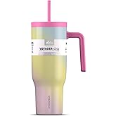 Hydrapeak Voyager 40 Oz Stainless Steel Tumbler with Handle, Insulated Water Bottle With Straw & Lid, Cupholder Friendly Reusable Travel Mug (Swirl)