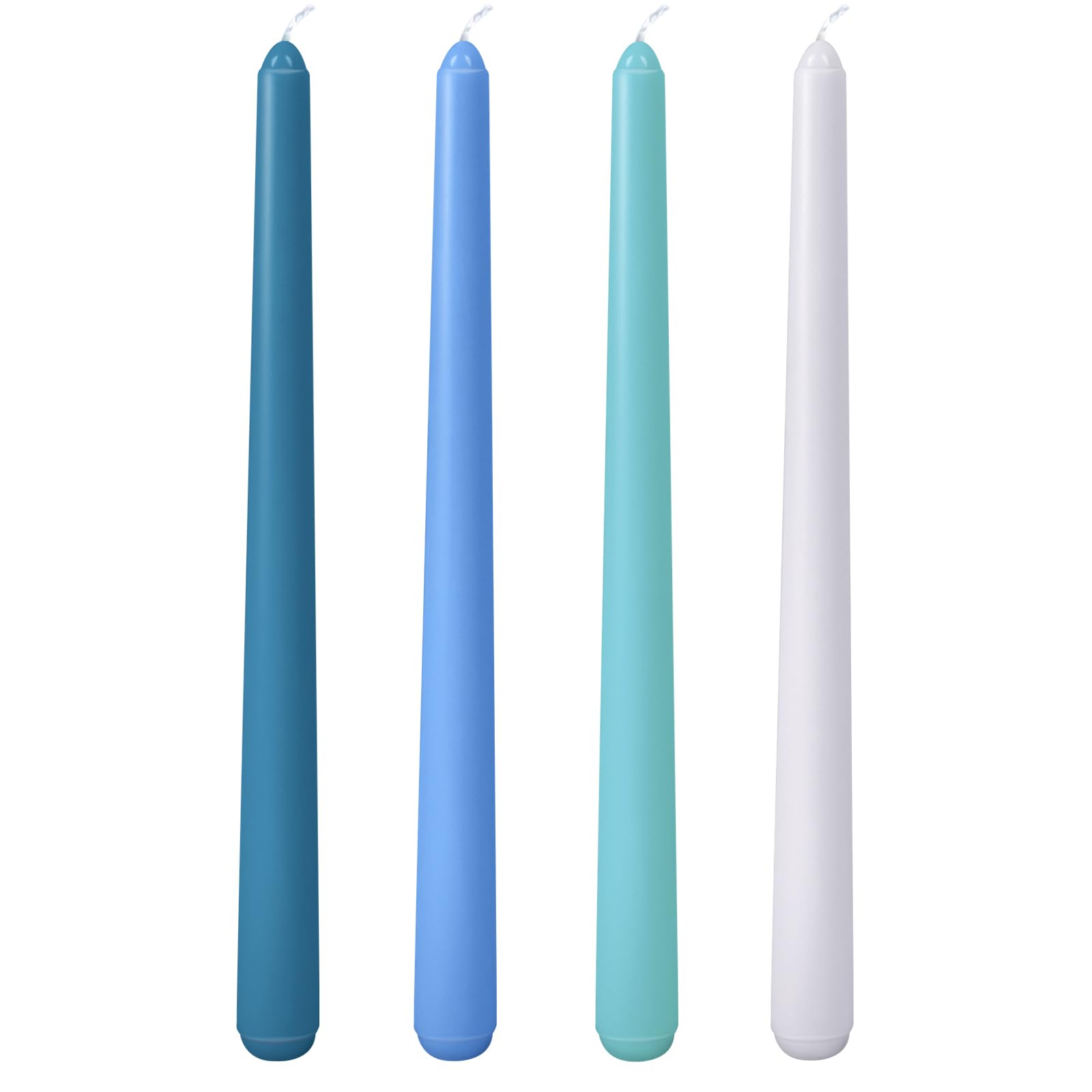 Photo 1 of 10 Inch Gradient Peacock Blue Taper Candles for Home Decoration, 4 Pack Unscented Candlesticks for Party Dinner Birthday and Seasonal Celebration