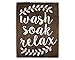 Elegant Signs Wash Soak Relax Wood Sign Bathroom Sign Bathroom Wall Art Bathroom Wood Sign Rustic Bathroom Decor (11 x 14 inch)
