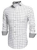 Coofandy Men's Fashion Long Sleeve Plaid Button Down Casual Shirts