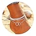 FAXHION Round Ring Multilayer Anklet - Silver Plated Chain Anklet - Anklets for Women,Summer Holiday Ankle Jewelry
