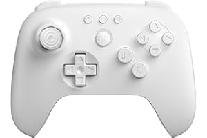 AKNES 8BitDo 64 Bluetooth Controller for Analogue 3D, Switch 1/2, Windows & Android, with Hall Effect Joystick, Turbo, Vibration - White