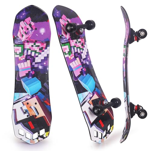 Nattork 27"x 8" Complete Skateboard for Beginners Youth Teens Kids Boys or