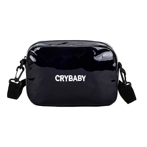 AFFECO Girls Laser Crossbody Bag Fashion Lady Square Zipper Messenger Shoulder Bag