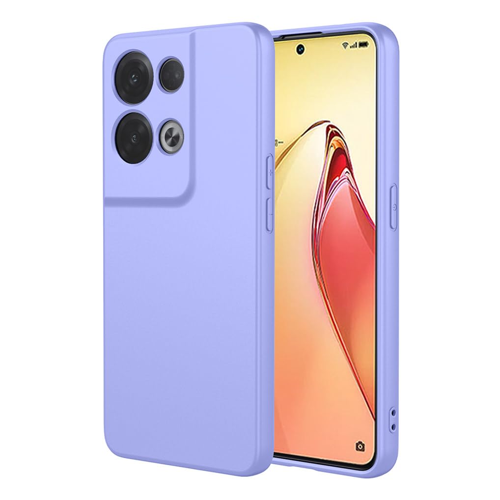 SEAHAI Case for OPPO Reno 8 Pro 5G (Reno8 Pro 5G), Ultra Thin Silky-Soft Touch Liquid Silicone Phone Cover with Shockproof Airbag Design, Premium TPU Bumper Fashion Case - Purple