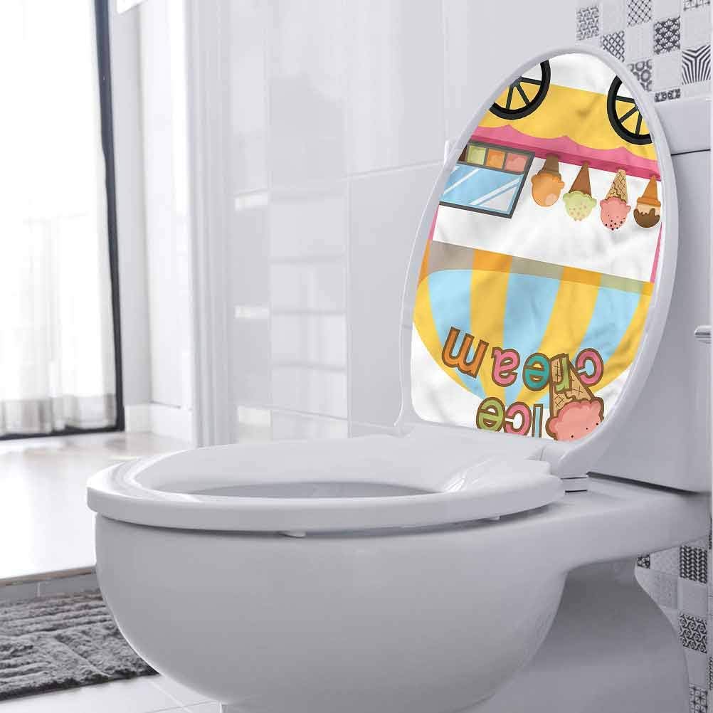 Funny Art Mural Ice Cream Graphic Cart Stall Tasty Bathroom Toilet Seat Lid Cover Decals Stickers For Home Living Room Bedroom Kitchen 12 X 14 Inch Amazon Com