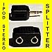 3.5mm STEREO HEADPHONE SPLITTER Y ADAPTER FEMALE FITS MP3 IPOD PDA TRISONIC NEW!