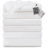 Lavisun Queen Flat Sheets 6 Pack,White Brushed Microfiber Bed Sheets, Soft &amp; Breathable Bulk Sheets for Hotel, Massage, Hospital, Home, Dorm