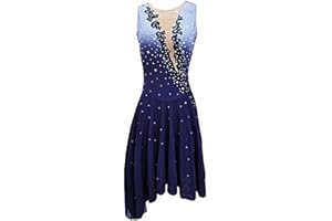 LIUHUO Figure Skating Blue Diamond Competition Dance Ice Skating Dress Long Skirt Ice Butterfly Dance