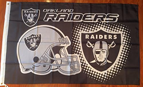 Oakland Raiders Football Fan Flag Black Flag Banner Bar Decor Man Cave