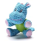 Durable Dog Squeaker Toys for Aggressive Chewers Boredom Small Dogs (Blue Hippo)