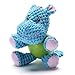 Durable Dog Squeaker Toys for Aggressive Chewers Boredom Small Dogs (Blue Hippo)