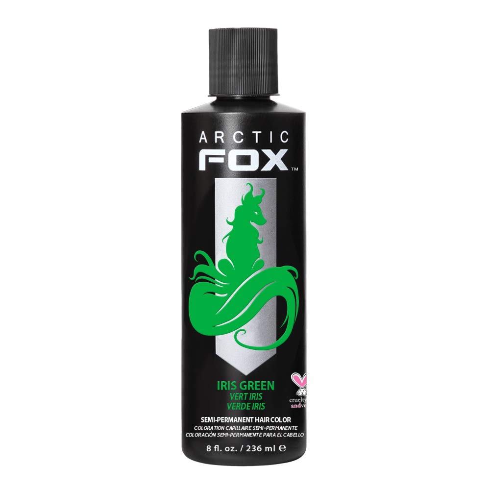 ARCTIC FOX Vegan and Cruelty-Free Semi-Permanent Hair Color Dye (8 Fl Oz, IRIS GREEN)