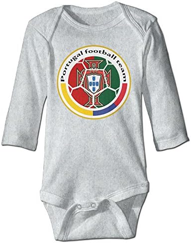 Deamoon Portugal Football Long Sleeve Bodysuit Baby Onesie Ash 24 Months