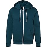 Unisex Poly-Cotton Fleece Full-Zip Hooded Sweatshirt - ATLANTIC - XL