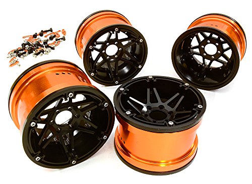 Integy RC Model Hop-ups C26869ORANGE Billet Machined 6 Spoke 2.2 6-Bolt Type Wheels for 1/10 Scale Rock Crawler