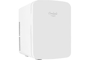 Cooluli 15L Mini Fridge for Bedroom, Car, Office Desk & College Dorm - 12V Portable Cooler & Warmer for Food, Drinks, Skincare - AC/DC Small Refrigerator with Glass Front, White