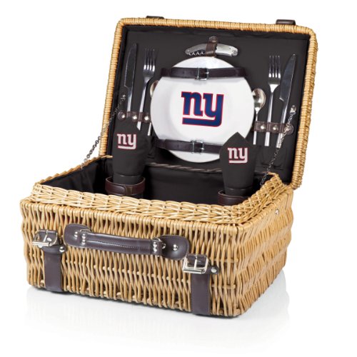 NFL New York Giants Champion Picnic Basket with Deluxe Service for Two, Black
