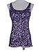 PrettyGuide Women's Shimmer Glam Sequin Embellished Sparkle Tank Top Vest Tops