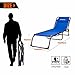 KingCamp Chaise Lounge Removable Pillow 3-Position Adjustable Chair Folding Patio Recliner for Camping Pool Beach Outdoor, Supports 300lbs, Blue, One Size