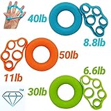 Diamond Finger Stretcher & Hand Grip Strengthener (Pack of 6) - Strengthens Fingers, Wrists and Forearms - Best for Climbing, Golf & Tennis Grip Power, Hand Therapy and Restore Strength