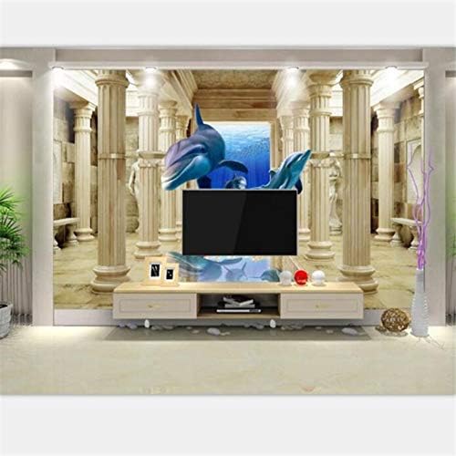 Mural Wallpaper Custom Home Decor Living Room Bedroom Photo Underwater World 3D Palace Roman Column Mural Background,430×300Cm