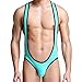 Men's Jockstrap Leotard Underwear Jumpsuits Wrestling Singlet Bodysuit(Green L)