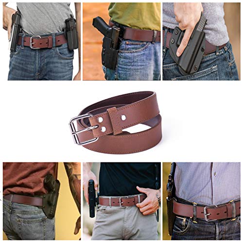 POYOLEE Concealed Carry CCW Leather Gun Belt Top Grain Leather Belt