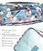 7 Set Travel Cubes,5 Colors Waterproof Mesh Durable Luggage Packing Organizers,1 Travel Shoe Bag,6 Set Packing Cubes (Blue Flowers)