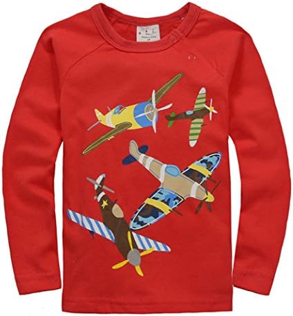 wan0902 Little Boys Girls Cute Cartoon Long Sleeved Cotton Crewneck T-Shirt (2-7T)