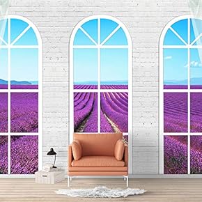 Wall Murals for Bedroom Vies from French Window Design Removable Wallpaper Peel and Stick Wall Stickers - 66x96 inches
