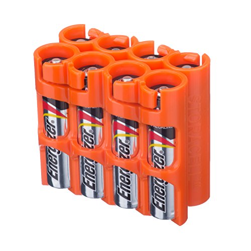 Storacell by Powerpax AAA Battery Caddy, Orange, Holds 8 Batteries - Thumbnail 2