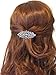Sparkly Bride Bridal Hair Barrette Vintage Romancing Heart Rhinestone Crystal Small 2.5 inches