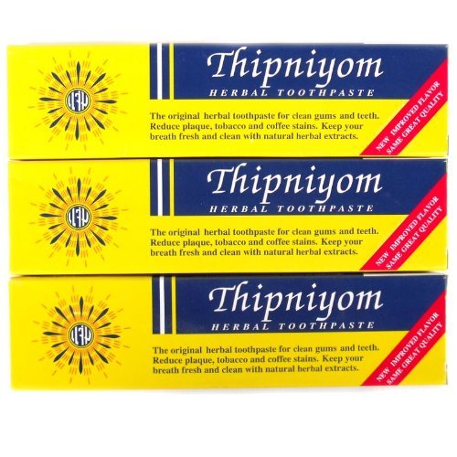 Thipniyom Thai Herbal Fluoride-Free Toothpaste 160g (3 Pack)