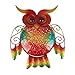 HONGLAND Metal Owl Wall Decor Indoor Wall Art Sculpture Outdoor Hanging Glass Decorations for Home Garden