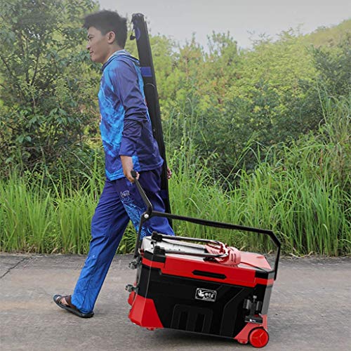 ZFF Fischereikasten Sitz 40L Groß Kapazität Isolierung Angelbox Verdickung Multifunktion Mit Rückenlehne & Räder… – Bild 8