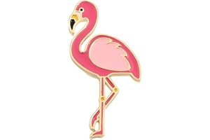 SENFAI 10K Gold Color Cute Enamel Flamingo Pin and Brooch (Gold)