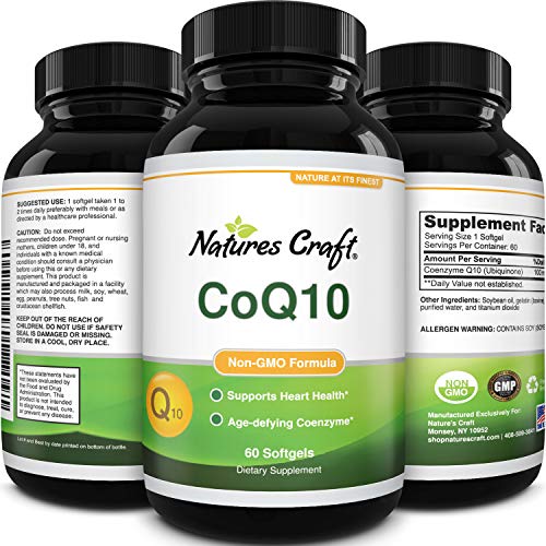 CoQ10 200mg Liquid Capsules Supplement High Absorption Coenzyme Q10
