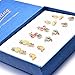 9 Pairs Mix and Match Color Cute Opal Animals Cat Rose Daisy Square White Pearl Circle Oval Jewelry Stud Earrings Set