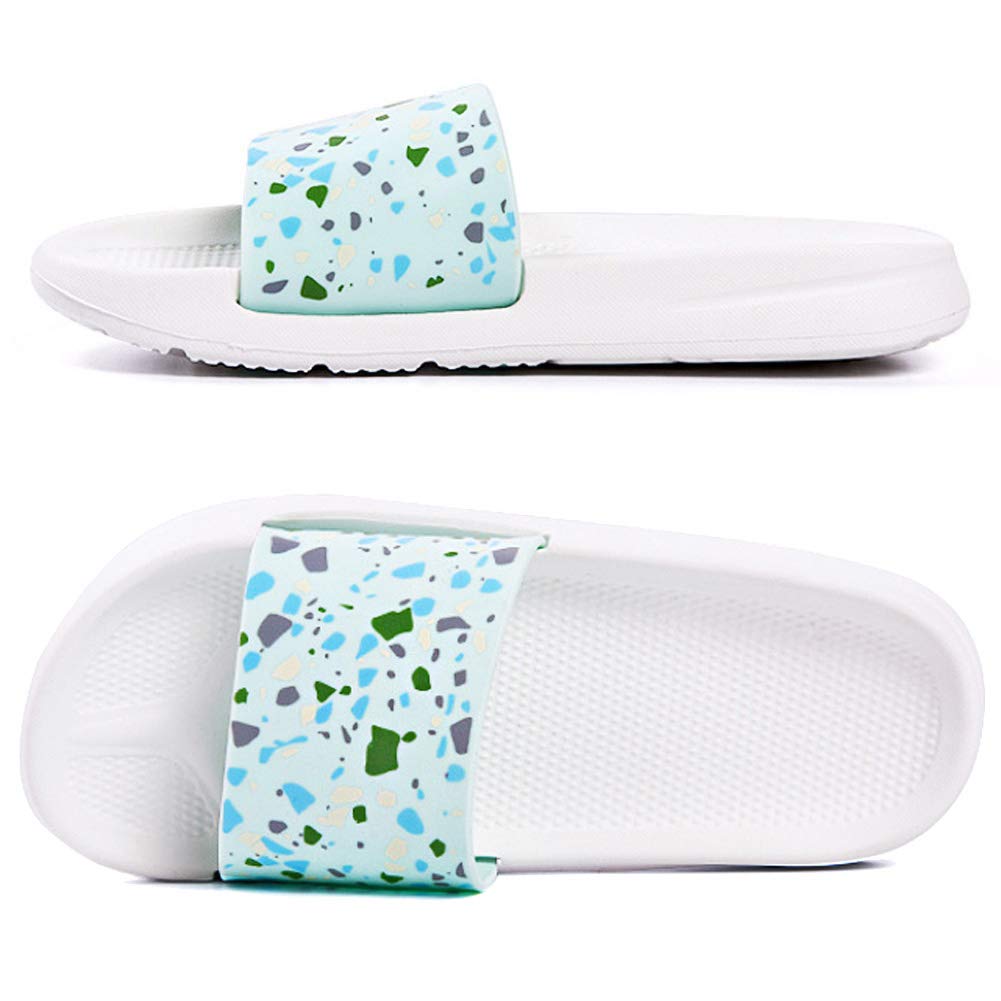 Shower Sandal Slippers with Drainage Holes Quick Drying Bathroom Slippers Gym Slippers Soft Sole Open Toe House Slippers for Men and Women,17white,40.41