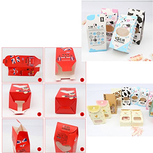 Kylin Express 50PCS Cute Boxes WithHandle for Pack Candies,Nougat,OtherGift,in Party,Birthdays,and Other Events,#5