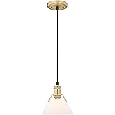 Golden Lighting Orwell 1-Light Mini Pendant in Brushed Champagne Bronze and Opal Glass