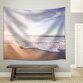 Ocean Waves on The Beach in Fair Weather - Fabric Wall Tapestry Home Decor - 51x60 inches